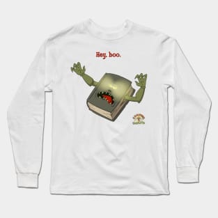 Hey, boo. Monster Book from Camping with Sasquatch Long Sleeve T-Shirt